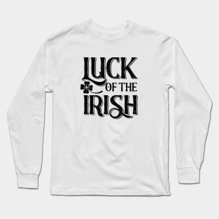 Saint Patrick Luck of the Irish Black Vintage Long Sleeve T-Shirt